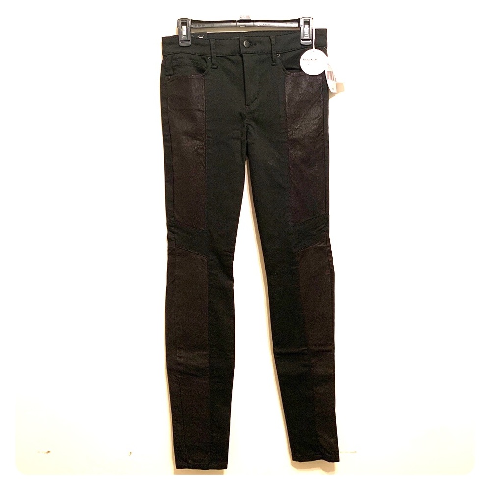NWT Joes Jeans Sz 28 Bk Leather-Denim Skinny Jeans